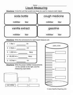 Measurement: Liters And Milliliters