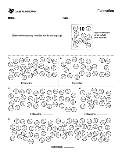 Printable Estimation Worksheet