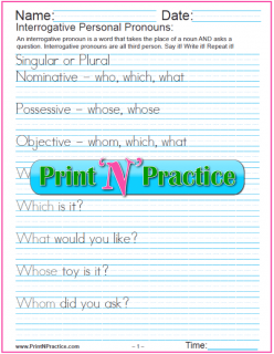 List Of Pronouns For Kids
