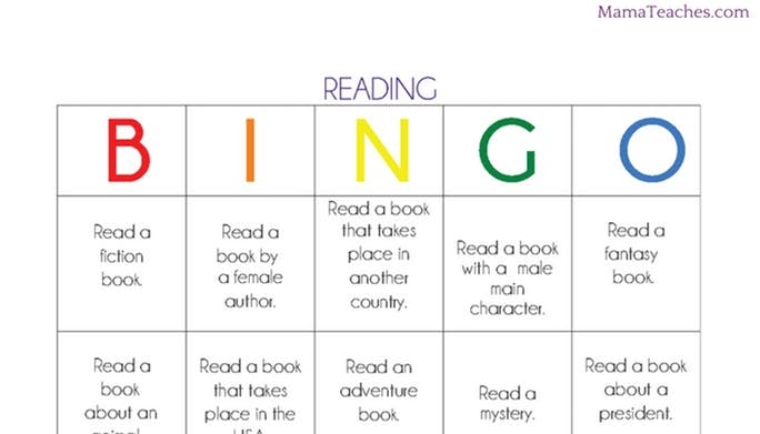 Reading Book Bingo Printable Reading Game