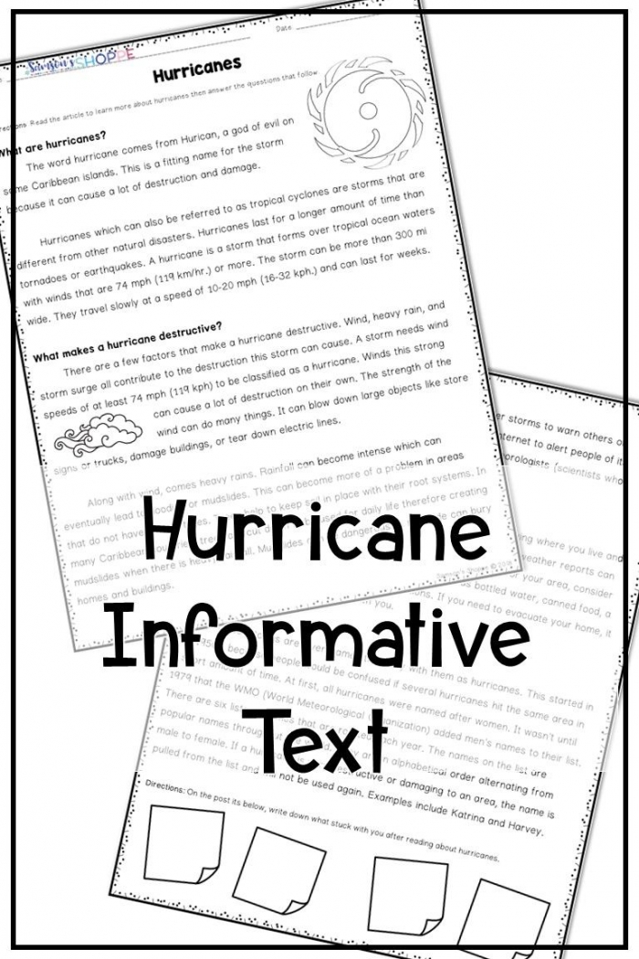 Reading Worksheets Wild Weather Hurricanes Informative Text Word