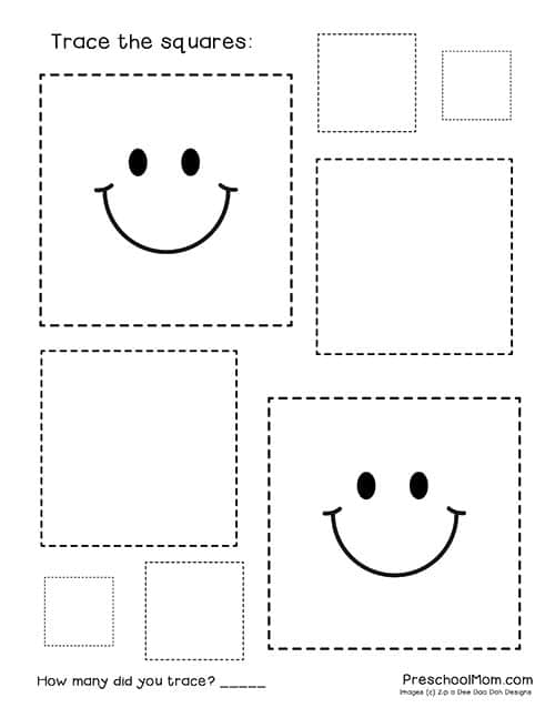 Worksheets On Squares Preschool Free Printable