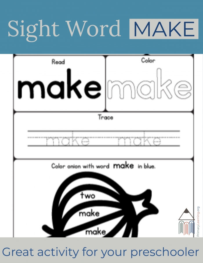 Sight Word Make Worksheet