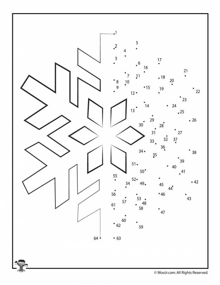 Snowflake Dot To Dot Activity Sheet