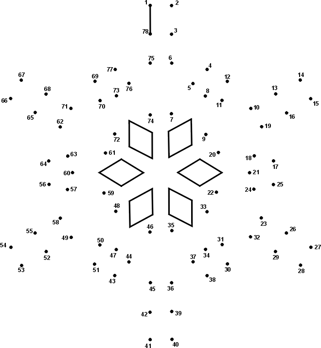 Snowflake Dot To Dot Printable Game