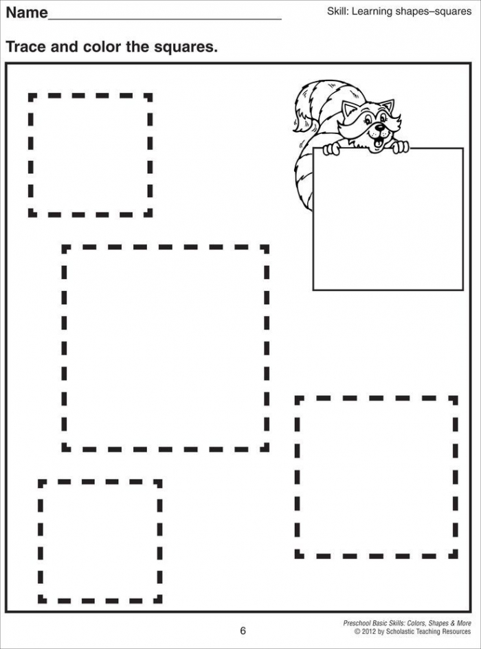 Free Printable Tracing Square Worksheets