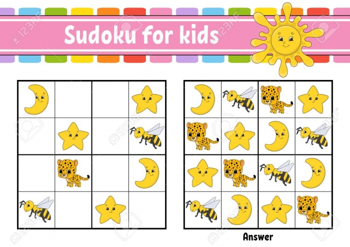 Sudoku For Kids Education Developing Worksheet Activity Page