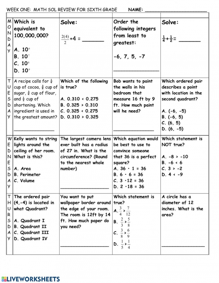 math-review-worksheets-99worksheets