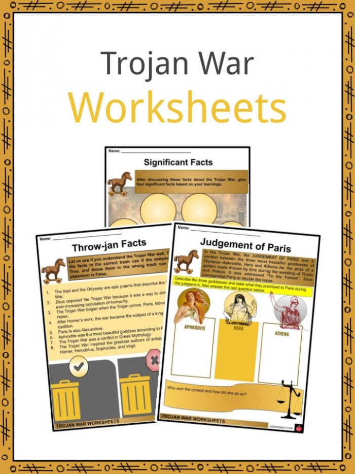 Trojan War Facts  Worksheets  Definiton   Sources For Kids