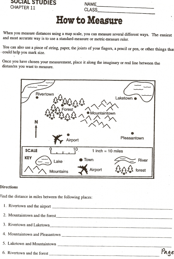 Using Scale On Map Worksheet Kids Activities Worksheets Th Grade