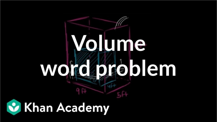 Volume Word Problem Water Tank Video