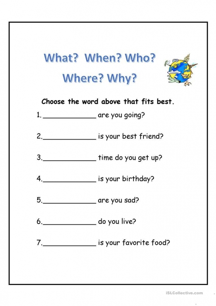 Wh Questions Worksheet