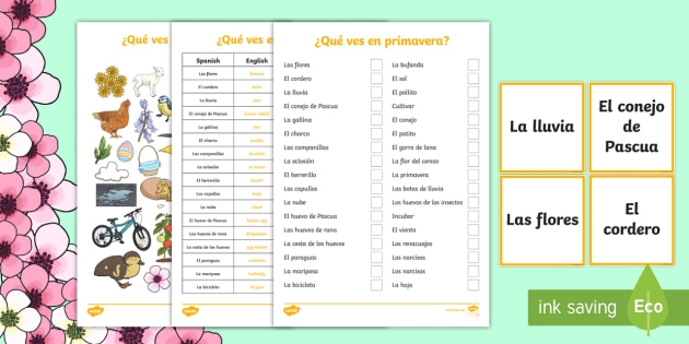 What Can You See In Spring Worksheet  Worksheets Spanish