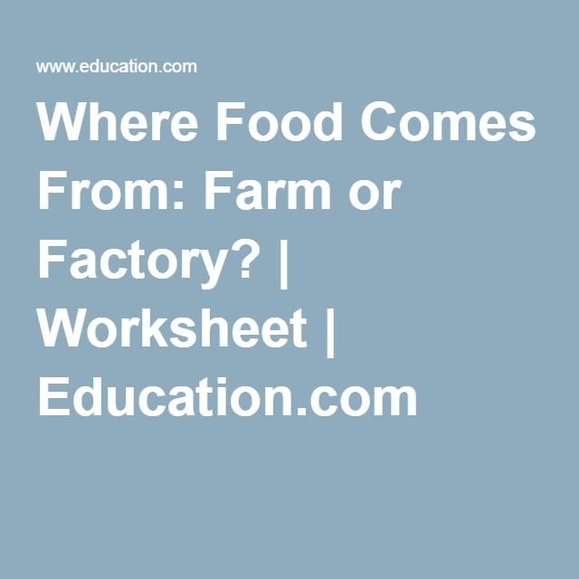 Where Food Comes From Farm Or Factory