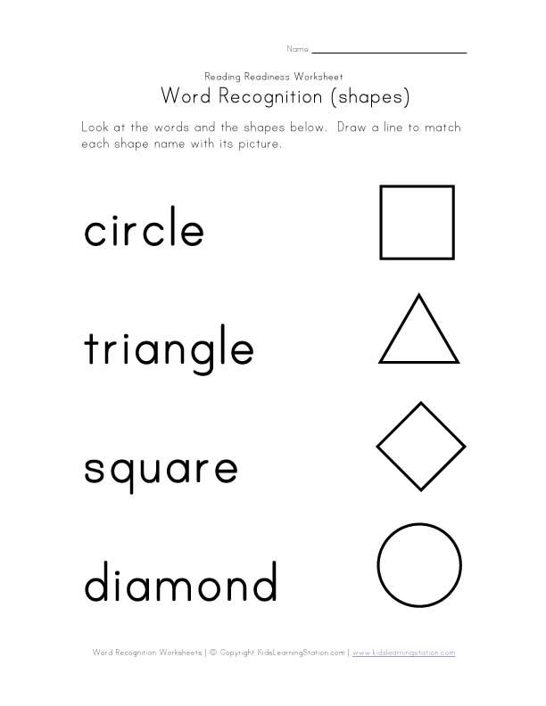 Word Recognition Worksheets