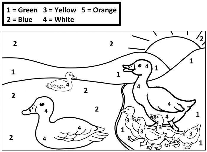 Worksheets  Color By Number Children Best Activities Xxcolor