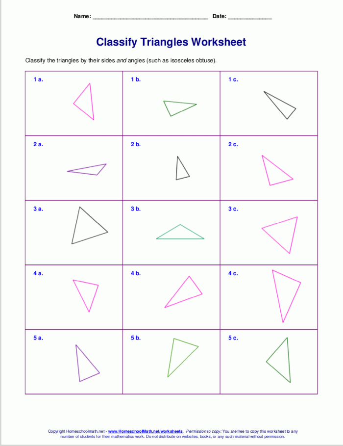 Worksheets For Classifying Triangles By Sides  Angles  Or Both