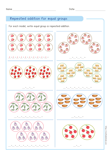 Write Repeated Addition And Multiplication For Equal Groups