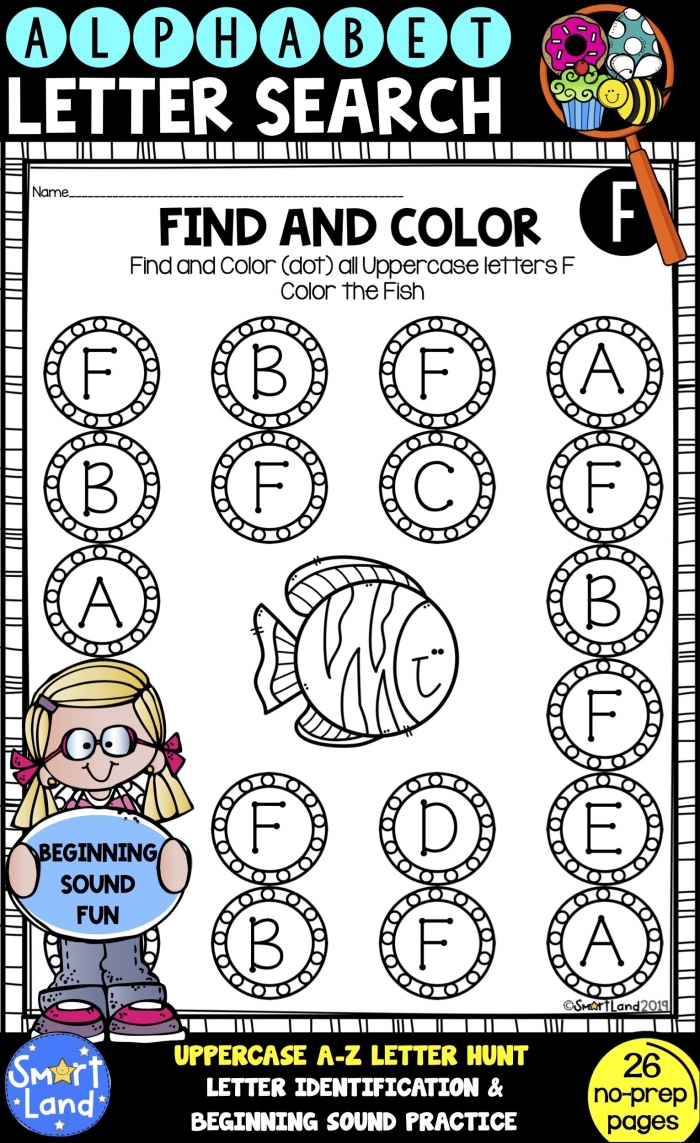 Alphabet Practiceletter Searchbeginning Sound