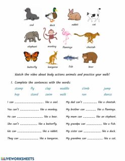Animal Action Verbs