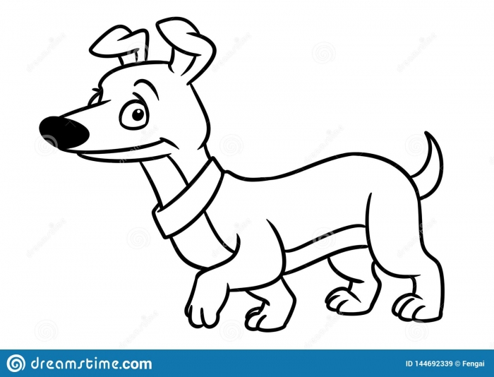 Coloring Pages  Dog Joy Dachshund Animal Character Coloring