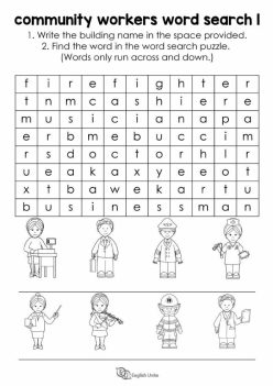 Community Helpers Word Search