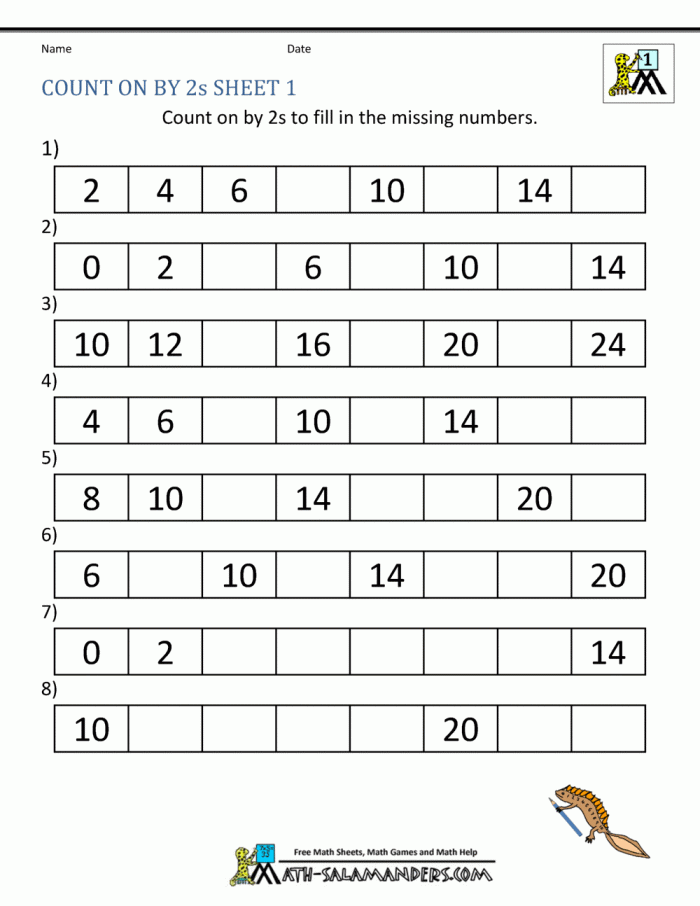 Counting By S Worksheets