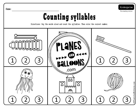 Counting Syllables Worksheets