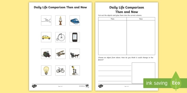 Daily Life Then And Now Worksheet  Worksheet Teacher Made