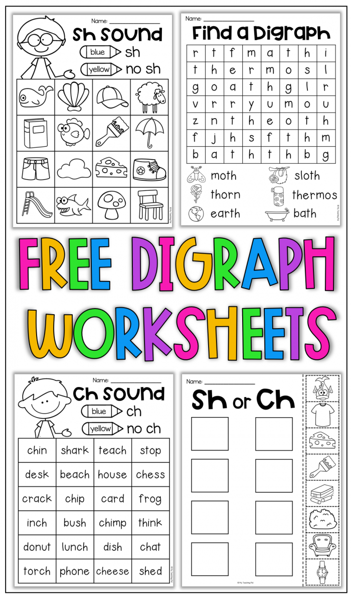 Free Printable Phonics Digraphs Worksheets