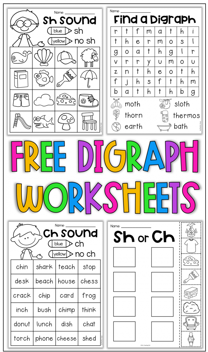 1st Grade Digraph Worksheets
