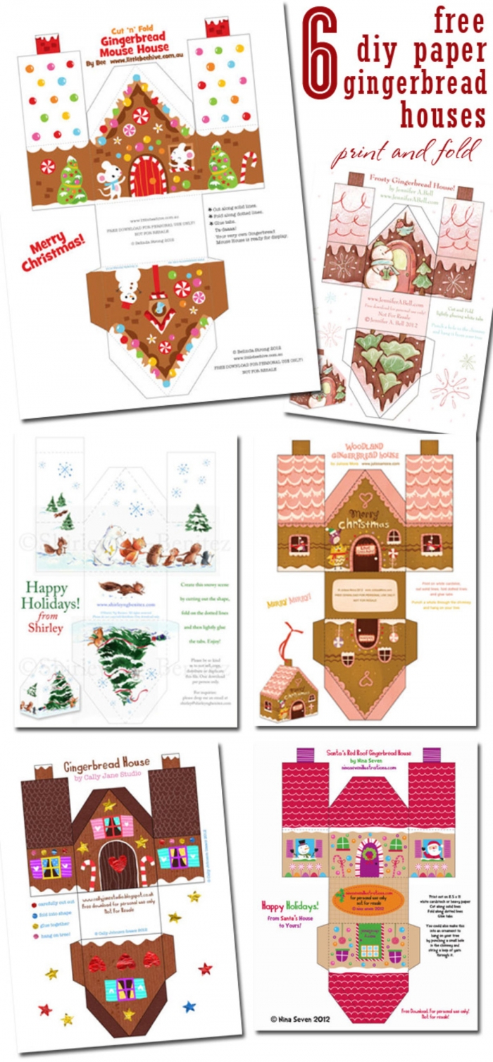 Free Diy Paper Gingerbread Houses  The Celebration Shoppe