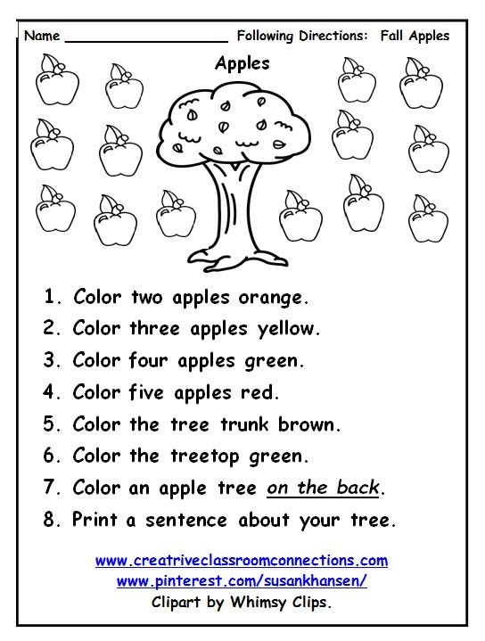 Free Following Directions Worksheet Provides Practice With Color
