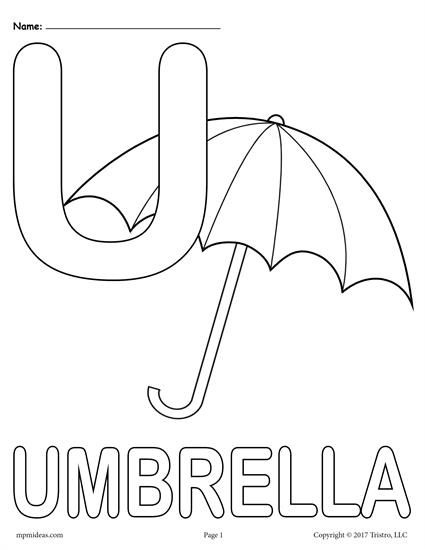 Free Printable Uppercase Letter U Coloring Page Letter U