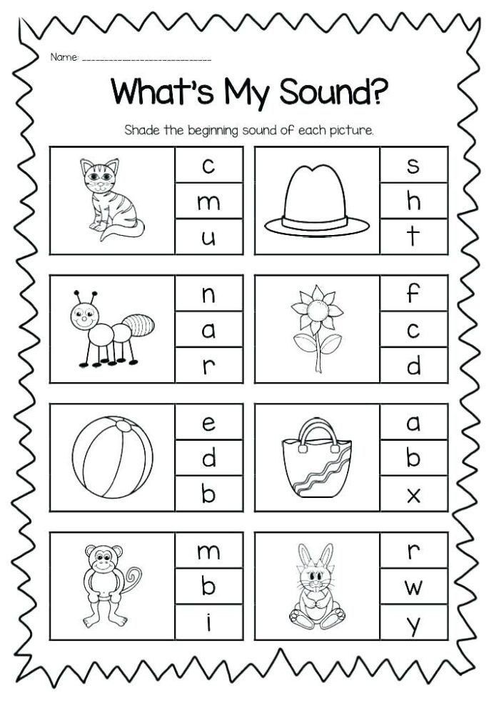 Free Printable Beginning English Worksheets