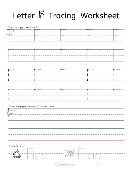 Letter F Tracing Worksheets