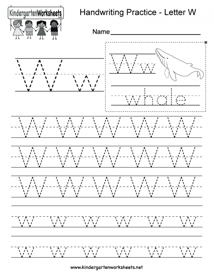 Letter W Writing Practice Worksheet