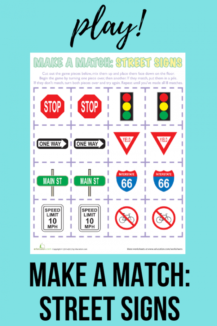 Make A Match Street Signs