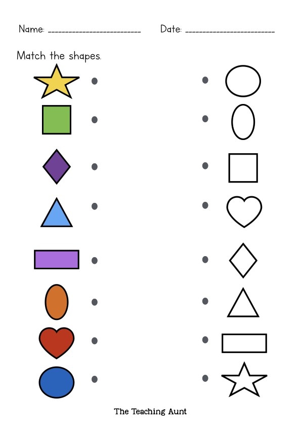 Shapes Kindergarten Worksheet Free Printable