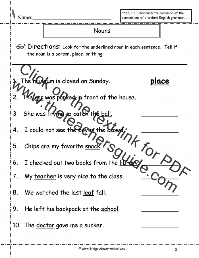 Noun English Grammar Worksheet Answers Solver Clauses Exercises