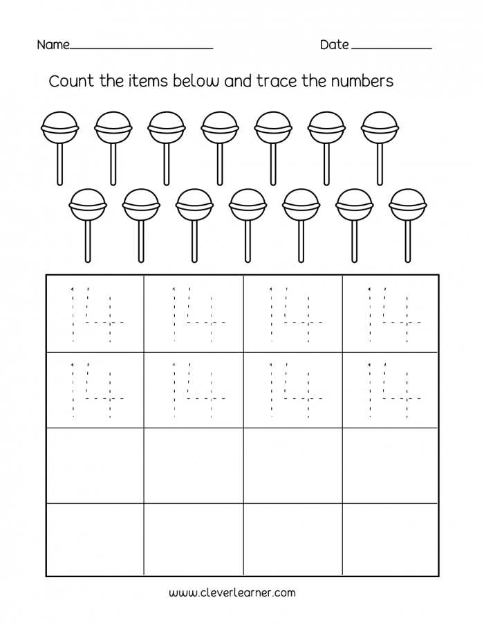 Number  Writing  Counting And Identification Printable
