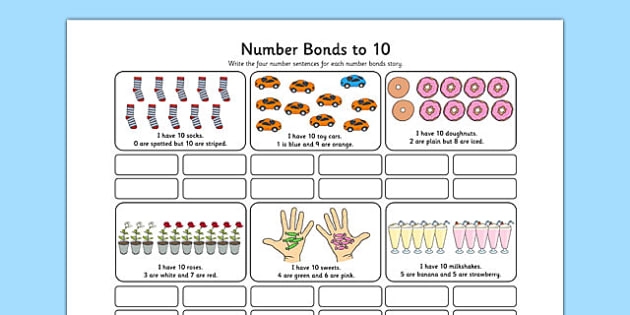 Number Bonds To  Stories Worksheet Teacher Made