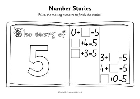 Number Story Missing Numbers Worksheets Sb