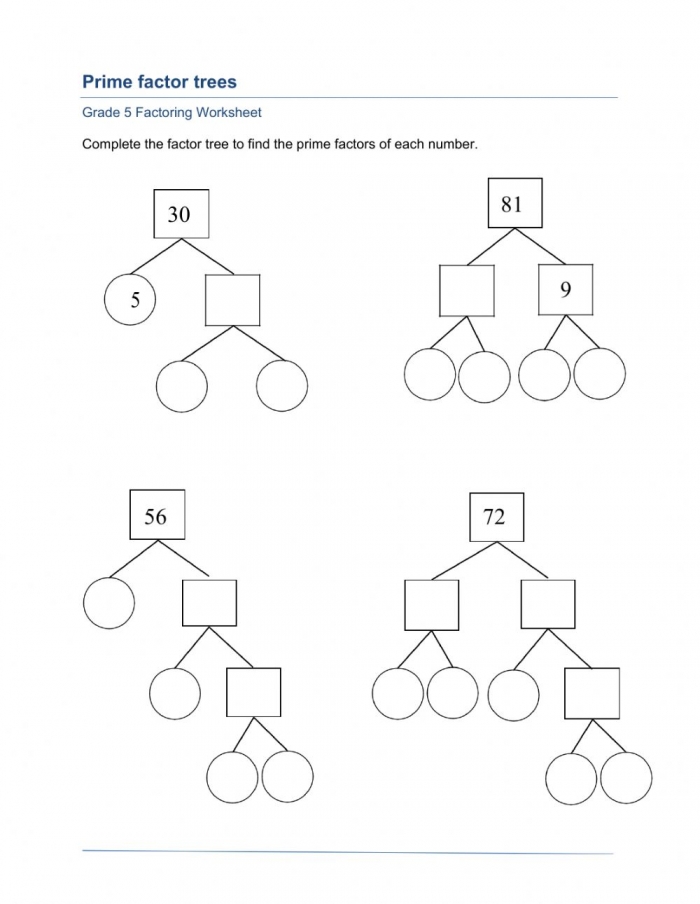 Prime Numbers And Prime Factors Worksheet