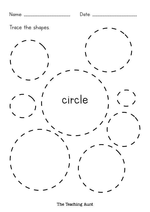 Tracing Shapes Circles Worksheets 99Worksheets