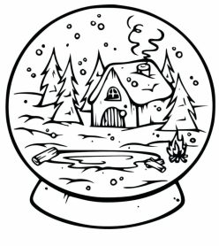 Snow Globe Coloring Page