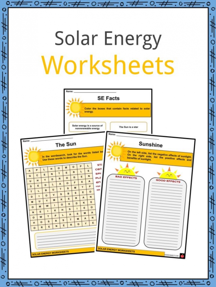 Solar Energy Facts  Worksheets   Thermal Energy For Kids