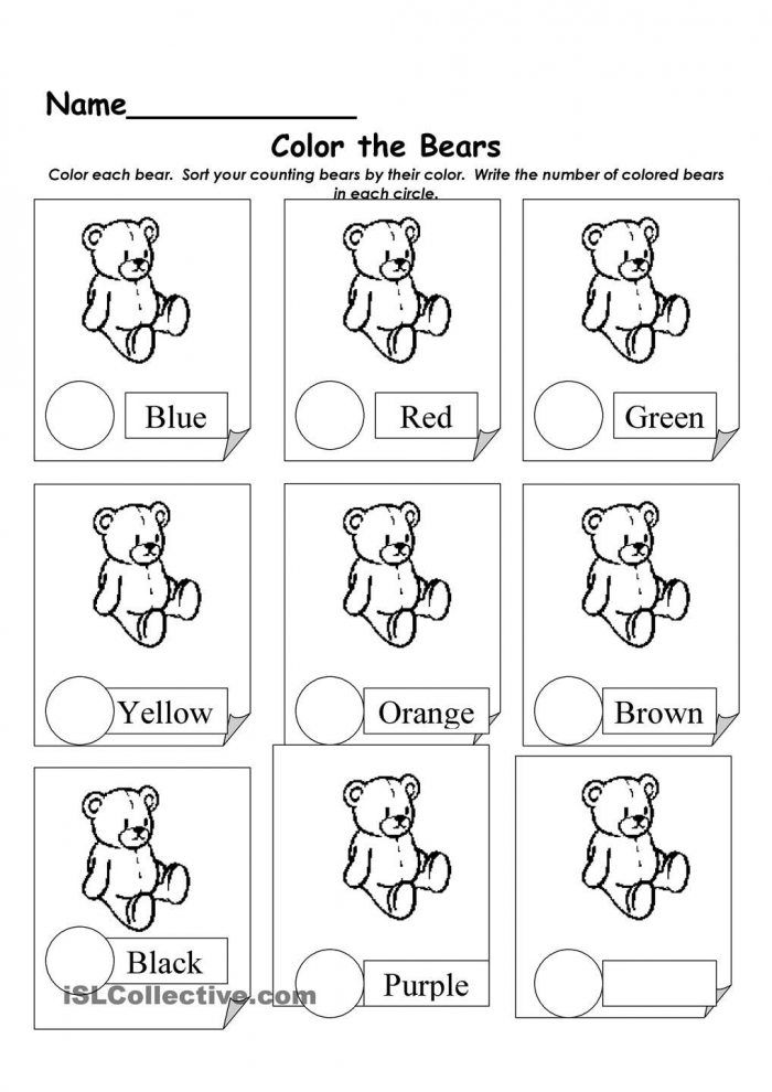 Sort Bears Worksheet