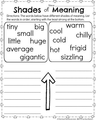 St Grade Math And Literacy Worksheets For February