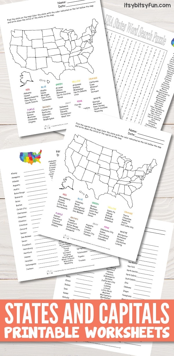 States And Capitals Worksheets 99worksheets